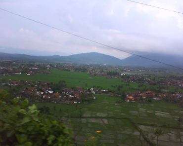 village beneath mountain
